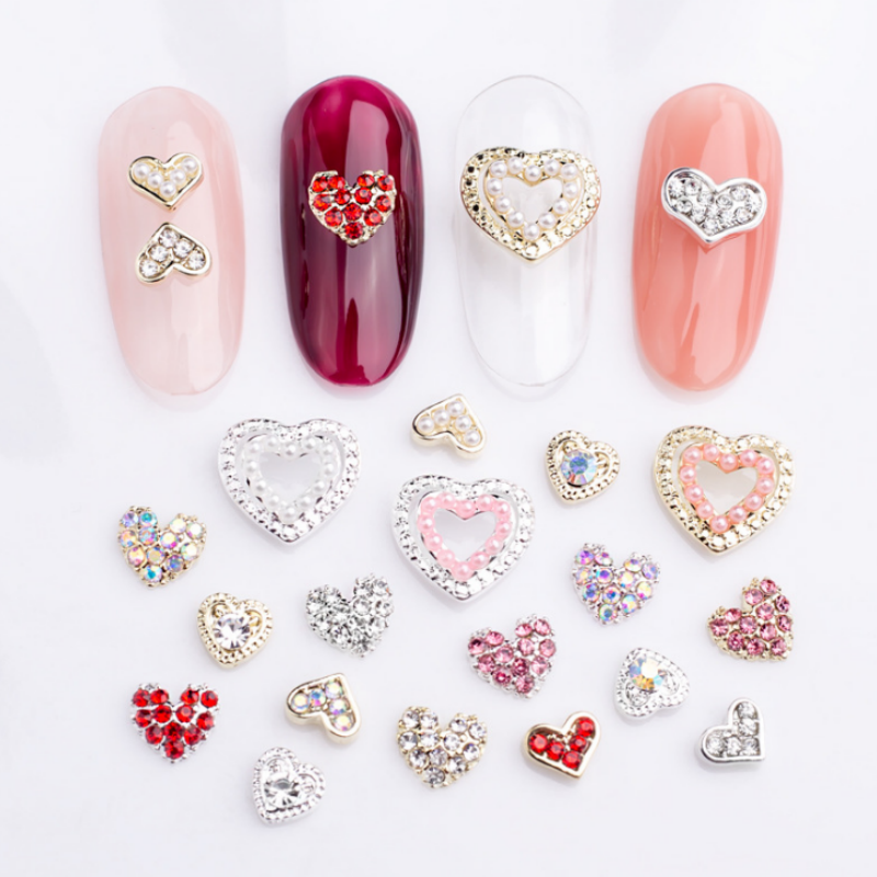 Hollow Heart Alloy Nail Decoration